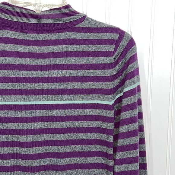 Lux Pullover Sweater Women Medium Purple And Gray Long Sleeve Preppycore Classic - Picture 8 of 11